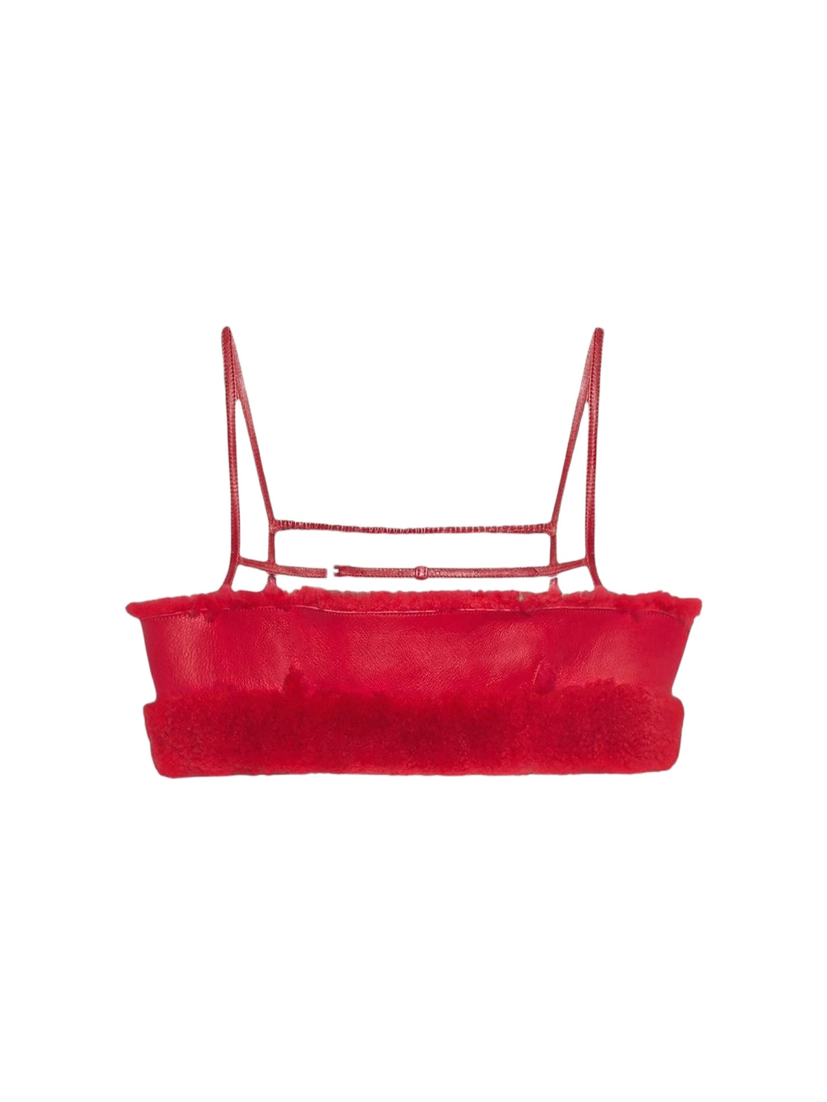 Brassière Pilou en cuir - Dark Red