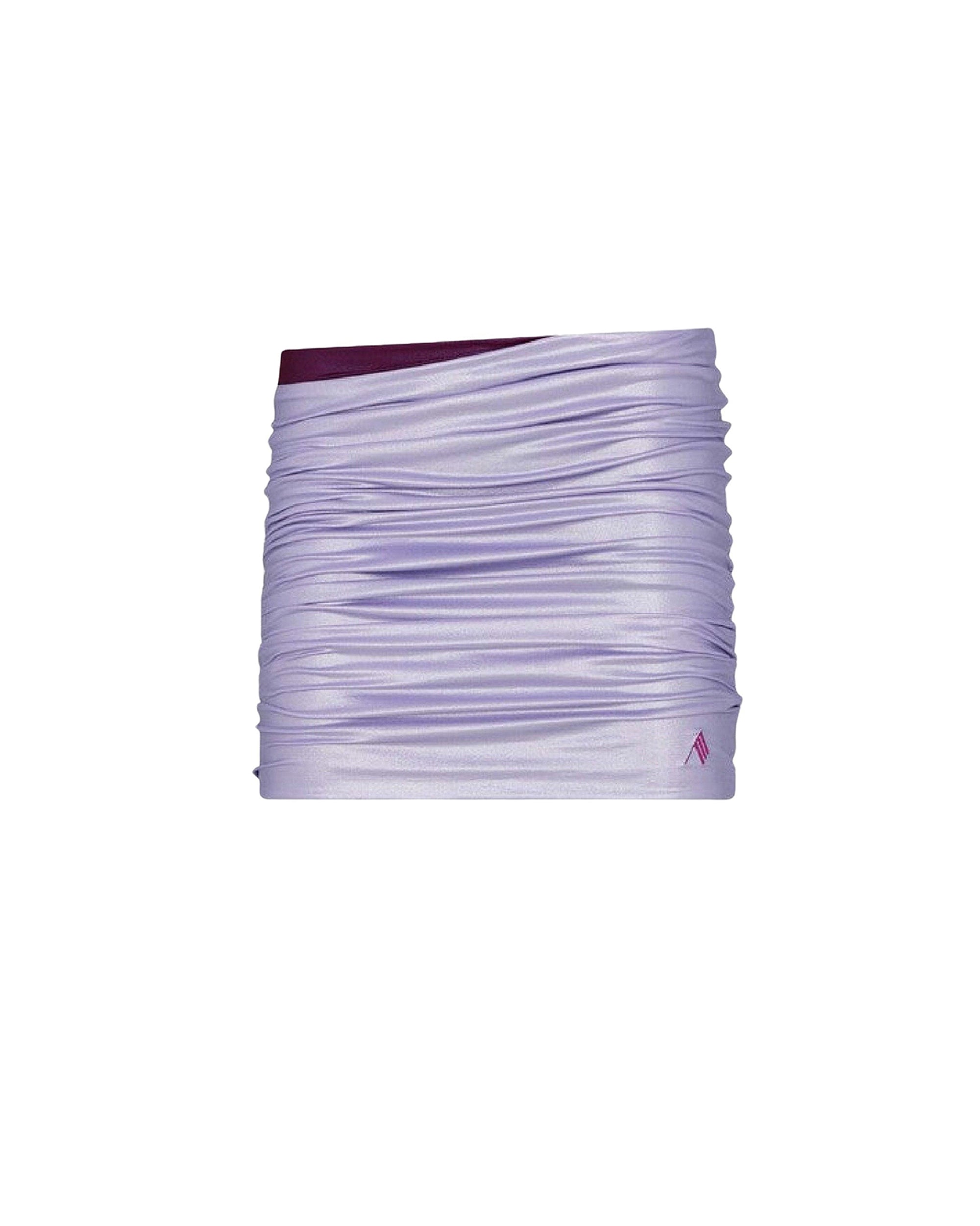 Mini jupe froncée en lycra brillant - Lavander