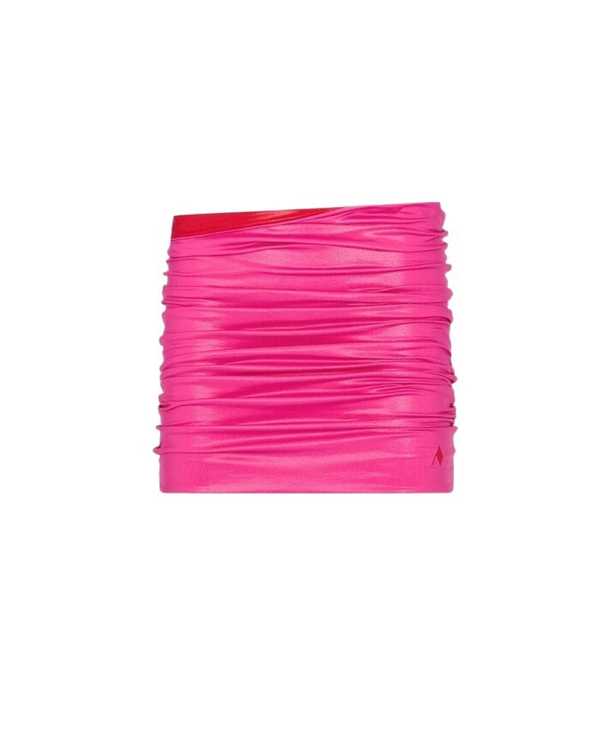 Mini jupe froncée en lycra brillant - Fuchsia