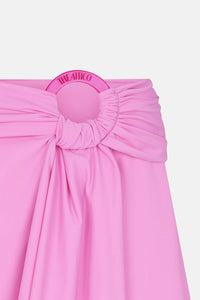 Mini jupe asymétrique en lycra - Hot Pink