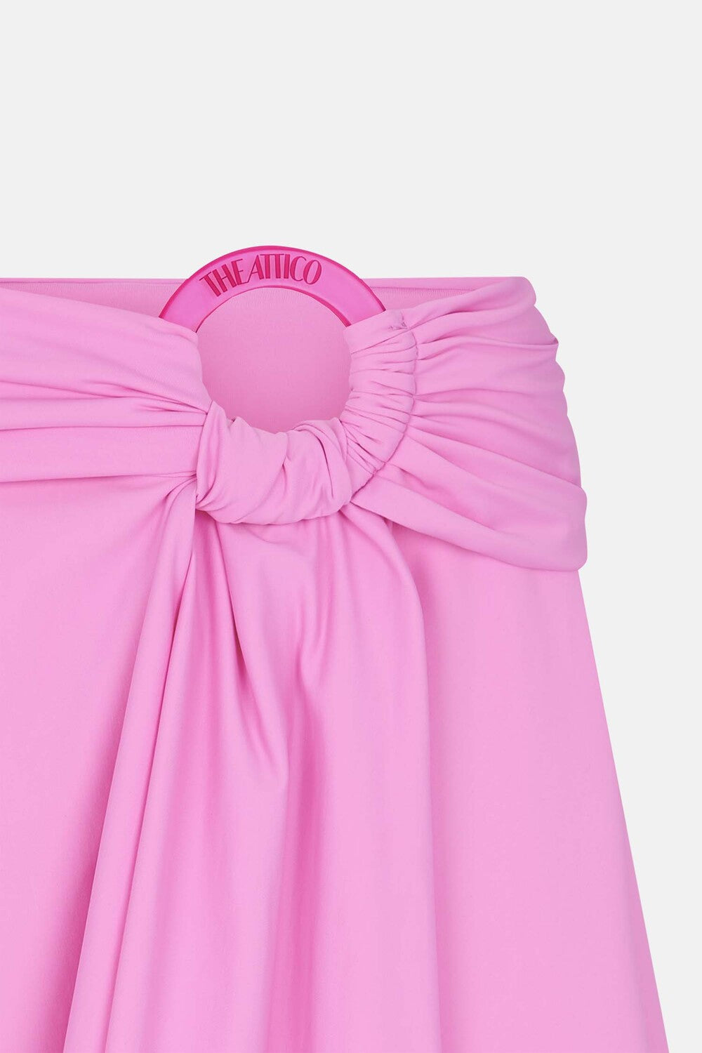 Mini jupe asymétrique en lycra - Hot Pink