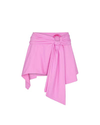 Mini jupe asymétrique en lycra - Hot Pink
