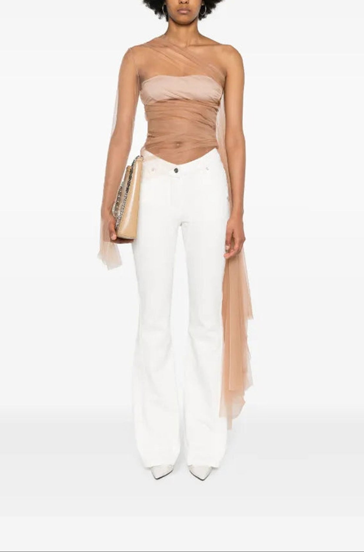 WHITE FLARED JEANS