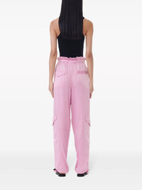 Pantalon à cordon de serrage en satin - Bleached Mauve