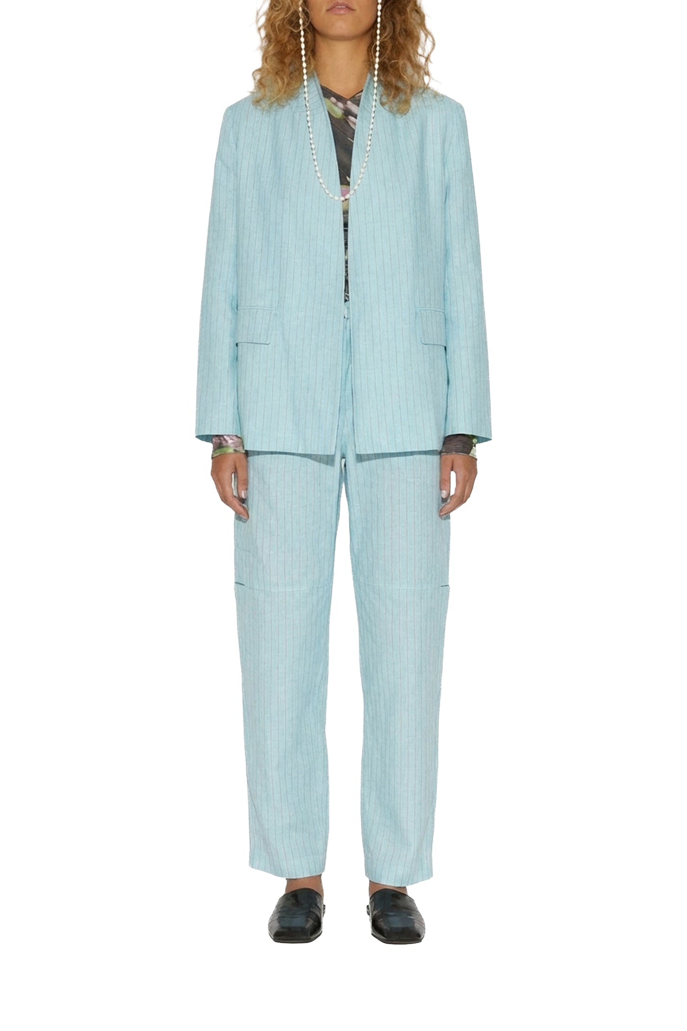 Pantalon Cargo Dylan en lin mélangé - Menthe