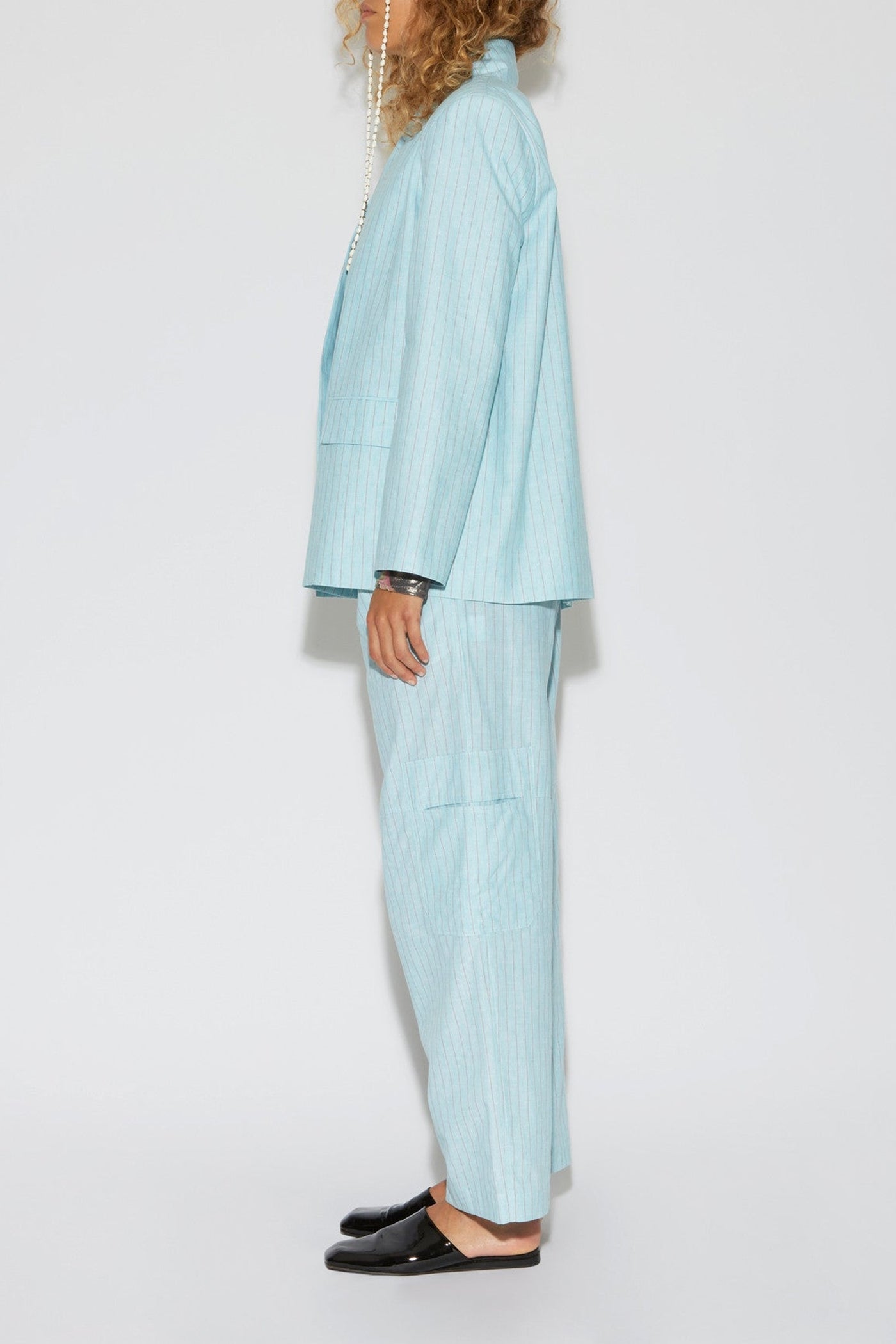 Pantalon Cargo Dylan en lin mélangé - Menthe