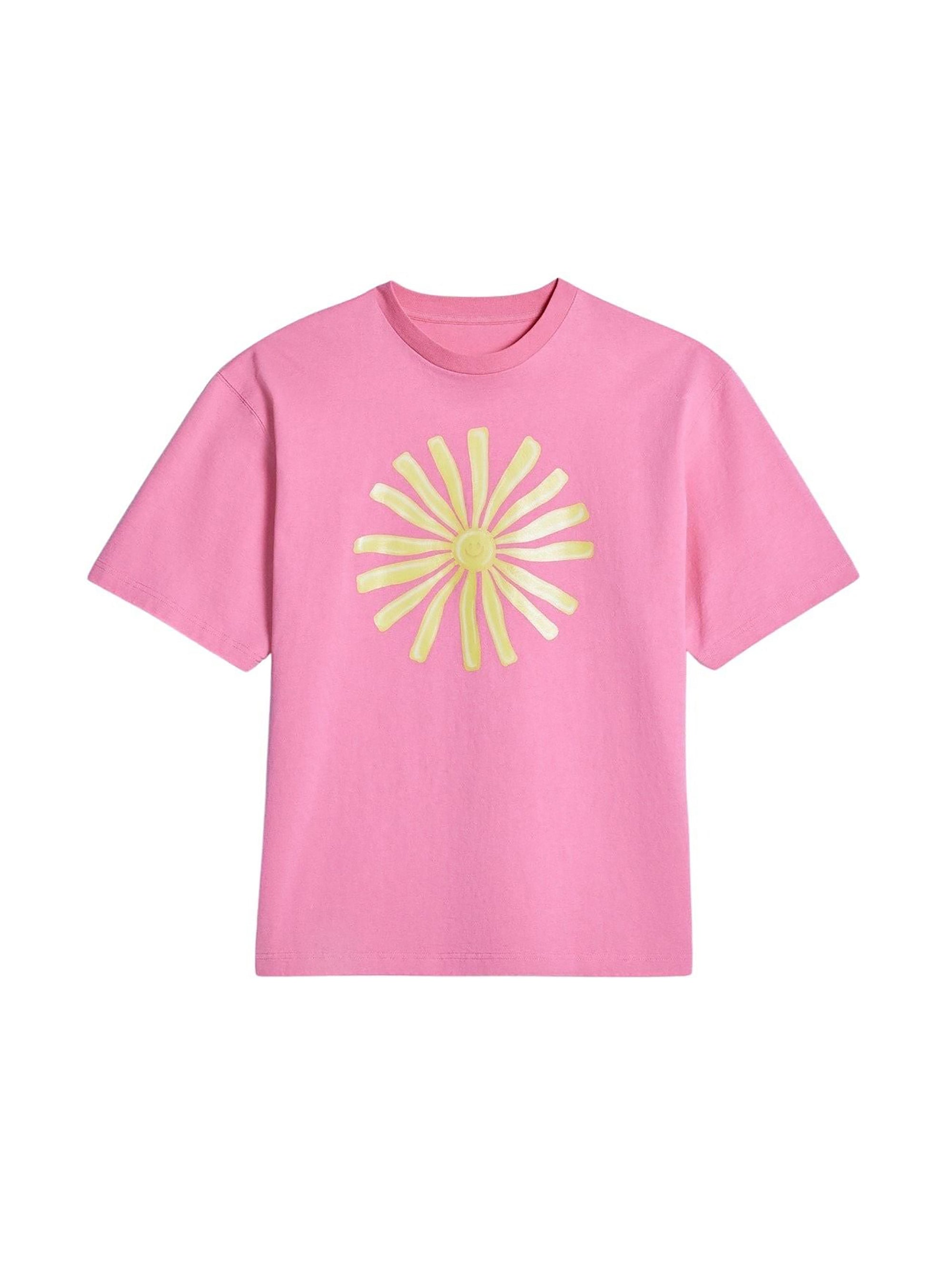 T-shirt Soleil à imprimé soleil  - Print Sun Pink