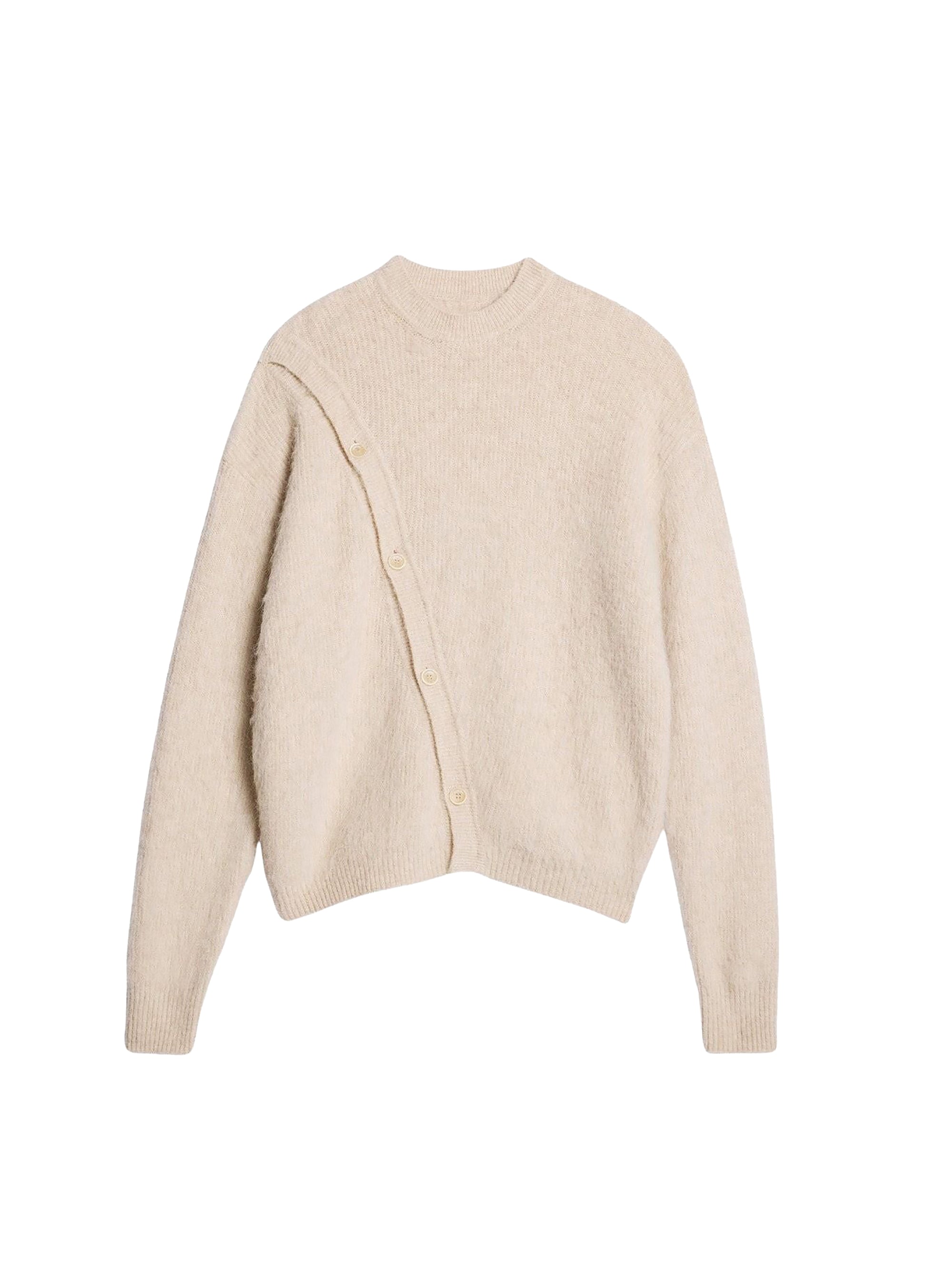 Cardigan Pau oversize à boutonnage asymétrique - Dark Beige