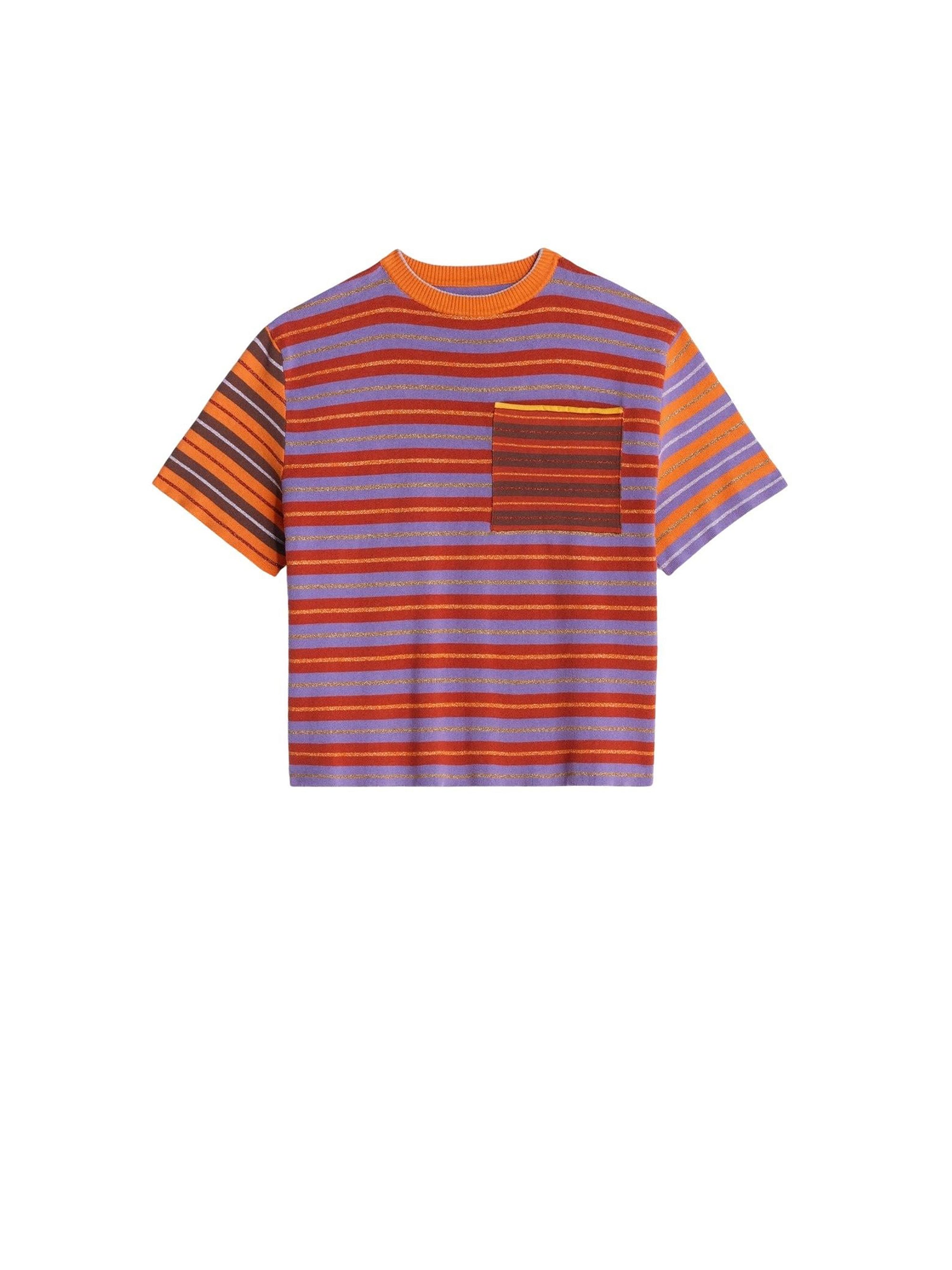 MailSao en maille à rayures contrastées - Multi-Orange
