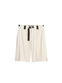 Short Meio ample à cordon en laine mélangée - Beige
