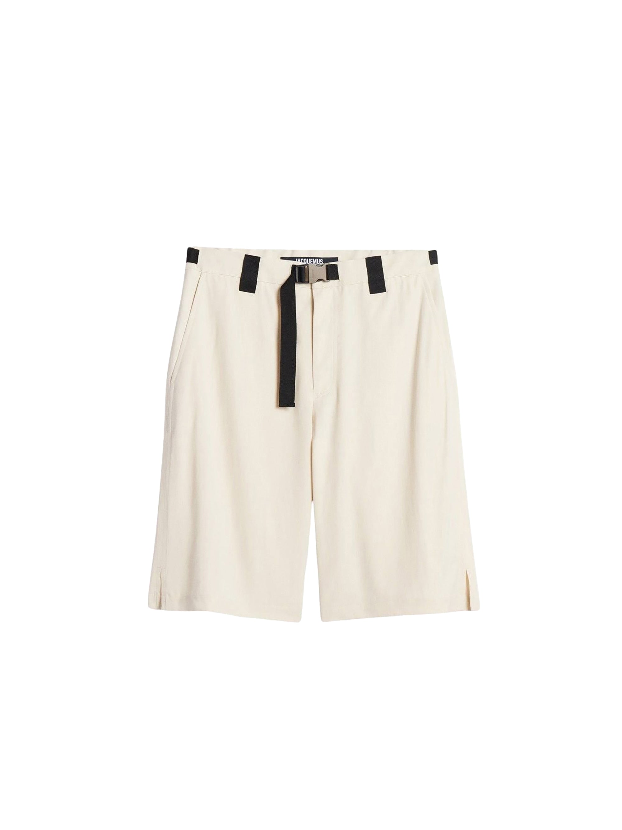 Short Meio ample à cordon en laine mélangée - Beige