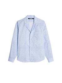 Chemise Luis bowling à manches longues - Print Blue Faded Paisley