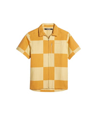 Chemise Banho zippée à manches courtes - Yellow Checks