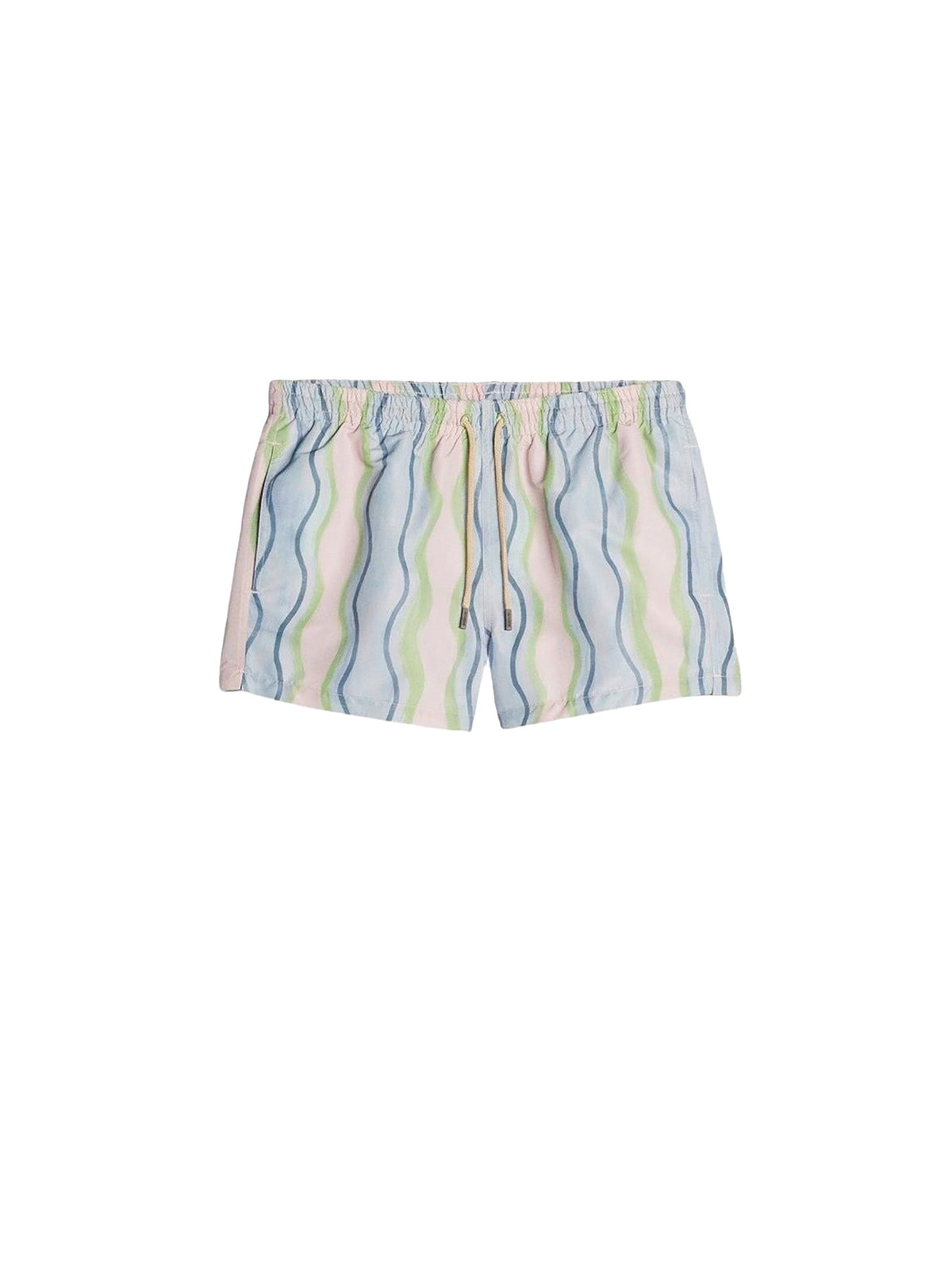 70€ / 2 sold //2 QTY / ST100%   Short Pingo de bain à J brodé - Blue Vertical Waves