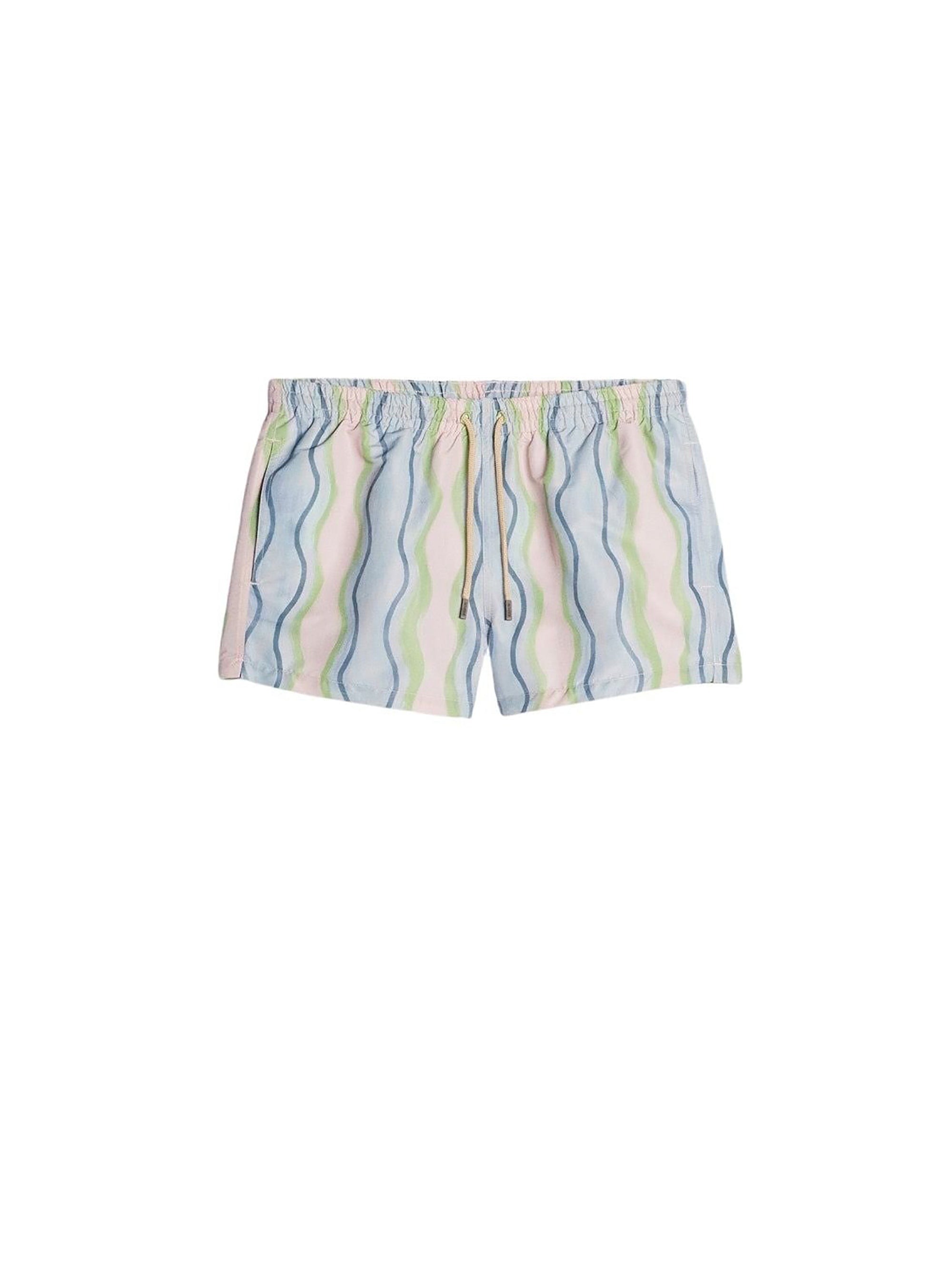 Maillot Pingo de bain à J brodé - Print Blue Vertical Waves