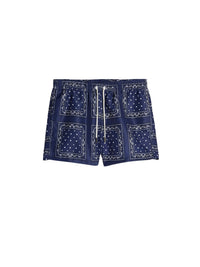 Short Pingo de bain à J brodé - Navy Paisley