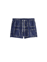 Short Pingo de bain à J brodé - Navy Paisley
