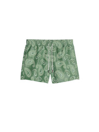 Short Pingo de bain à J brodé - Pop Green Paisley