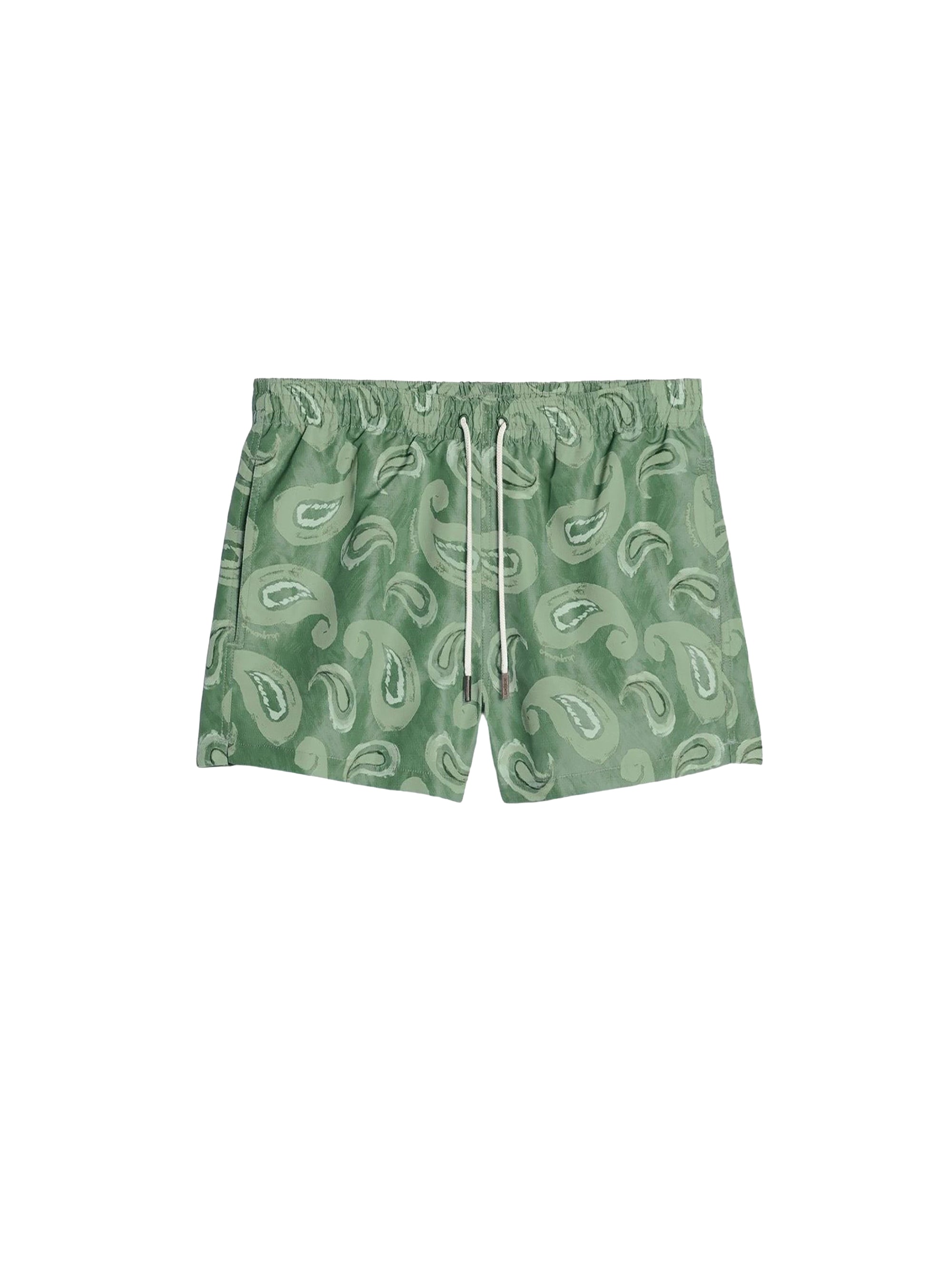 Short Pingo de bain à J brodé - Pop Green Paisley