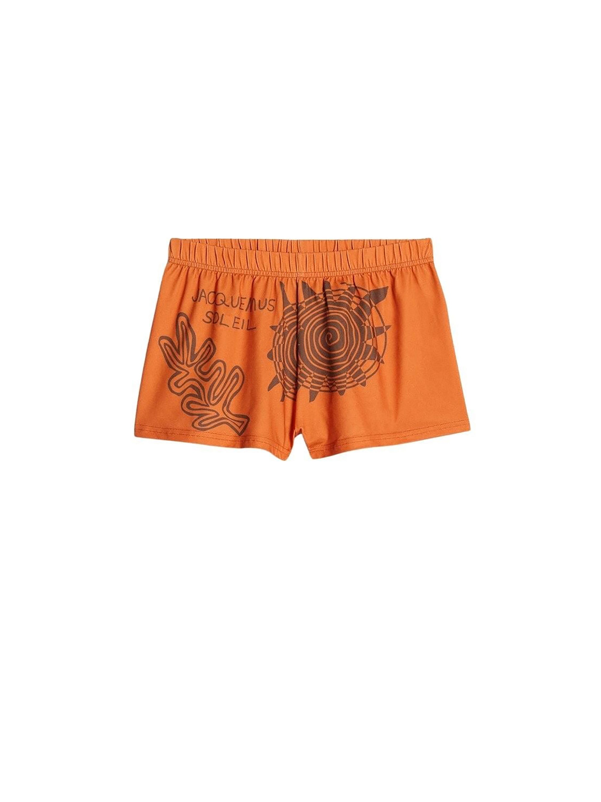 Short de Bain de bain Summer Sketch  - Print Arty Leaf Orange