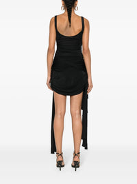 BLACK // black draped jersey dress