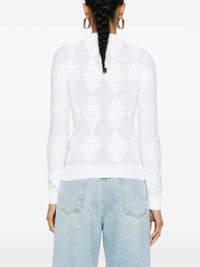 Knit top with 3 buttons - White