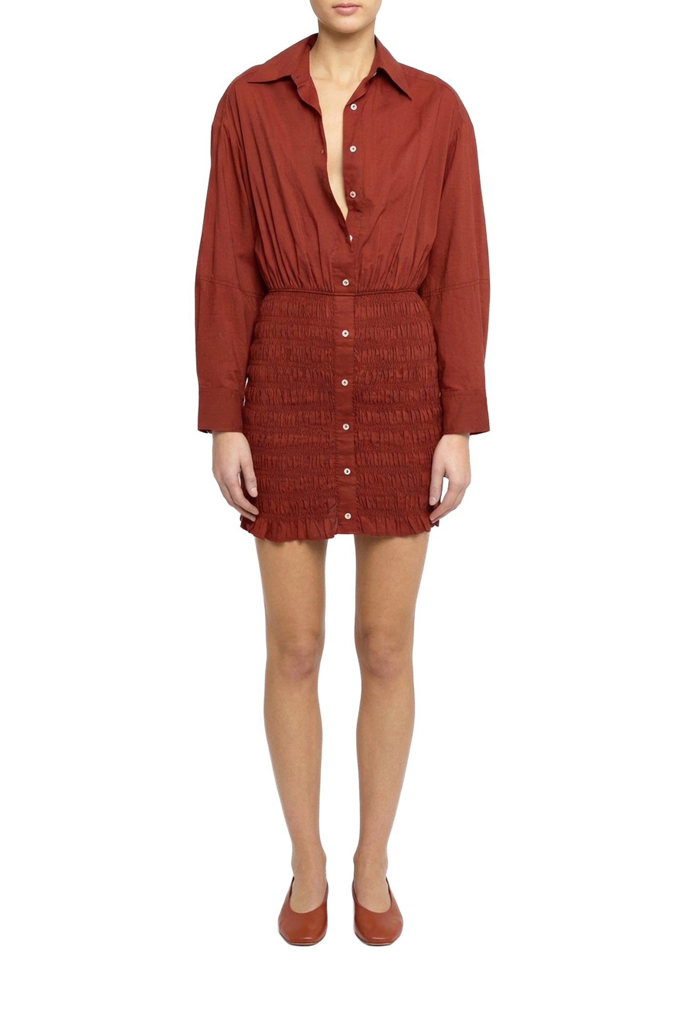Dario Emiliano smocked short dress - Terre