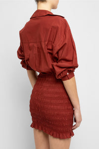 Dario Emiliano smocked short dress - Terre