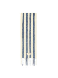 70€ / 10 sold //11 QTY / ST91%   Écharpe Carro en laine - White & Blue Stri
