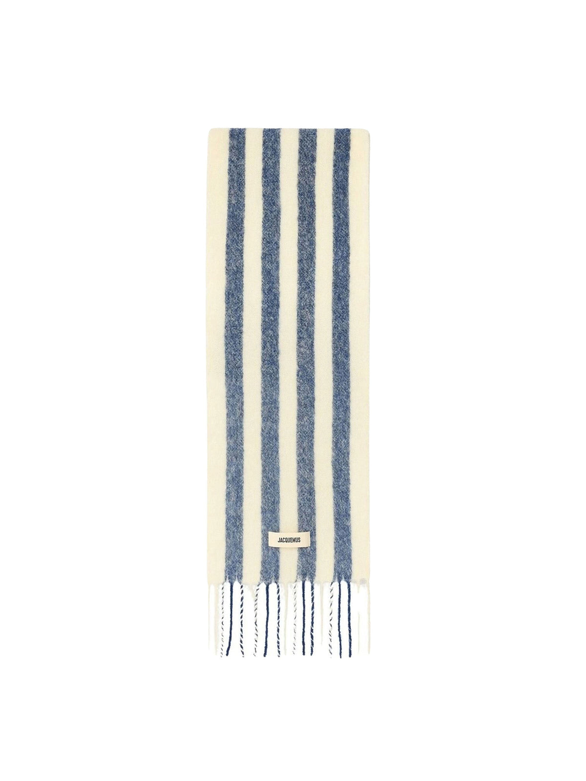 70€ / 10 sold //11 QTY / ST91%   Écharpe Carro en laine - White & Blue Stri