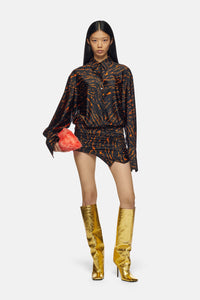 Hatty mini dress - Black/cinnamon