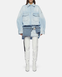 Chemise oversize manches longues en denim - Sky Blue