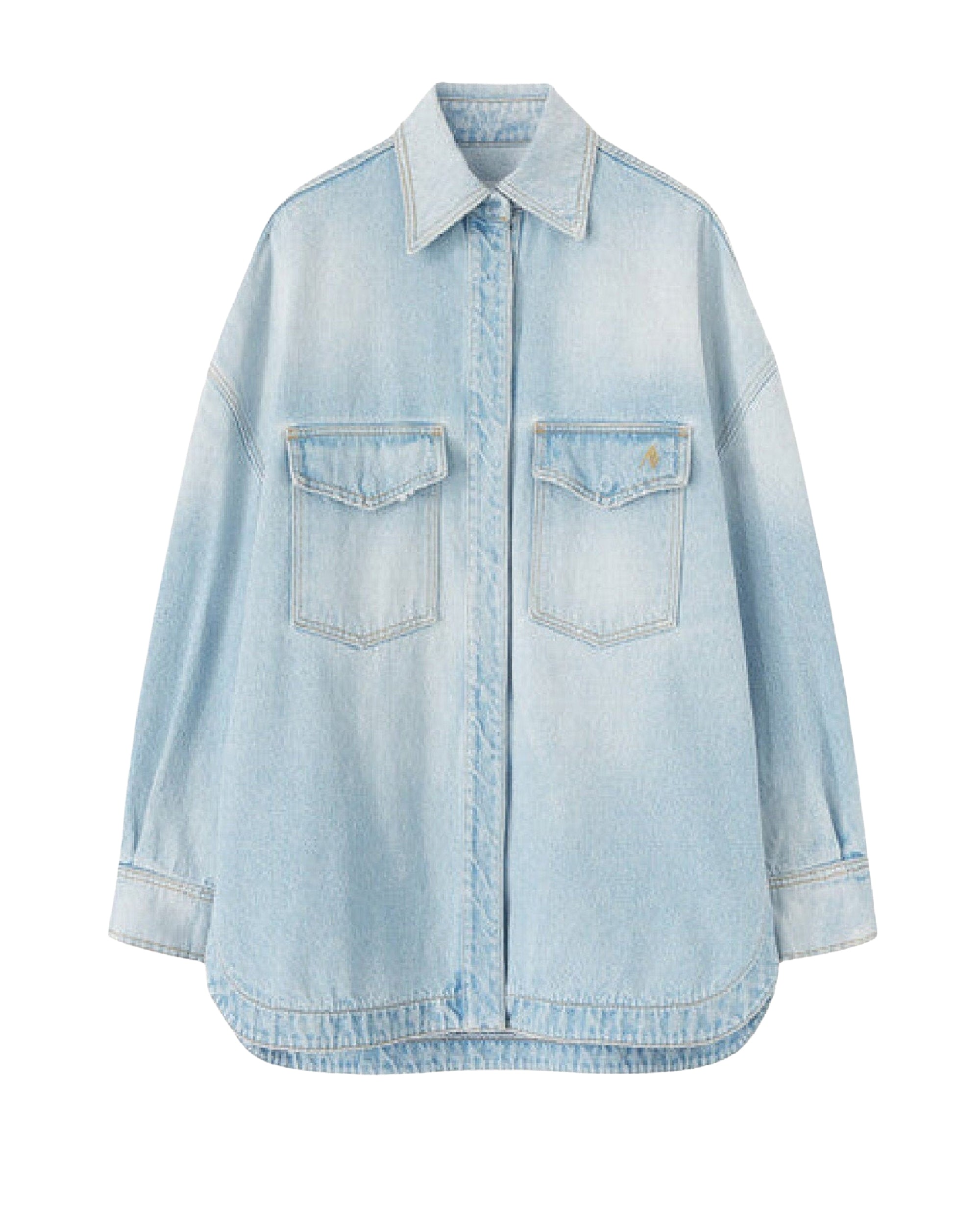 Chemise oversize manches longues en denim - Sky Blue