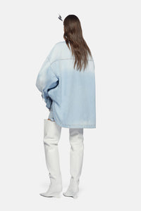 Chemise oversize manches longues en denim - Sky Blue