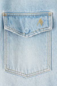 Chemise oversize manches longues en denim - Sky Blue