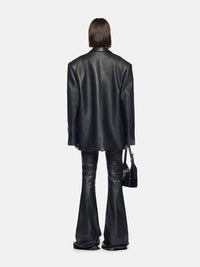 Pantalon long évasé Piaf en cuir - Dark Brown