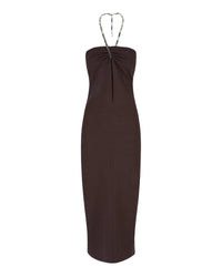 Robe midi Giona en jersey - Dark Brown