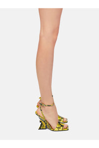 Sandales Cheope 105 en cuir imprimé - Fluo Yellow