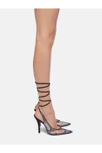 Venus Chrome slingback 105mm - Silver/black