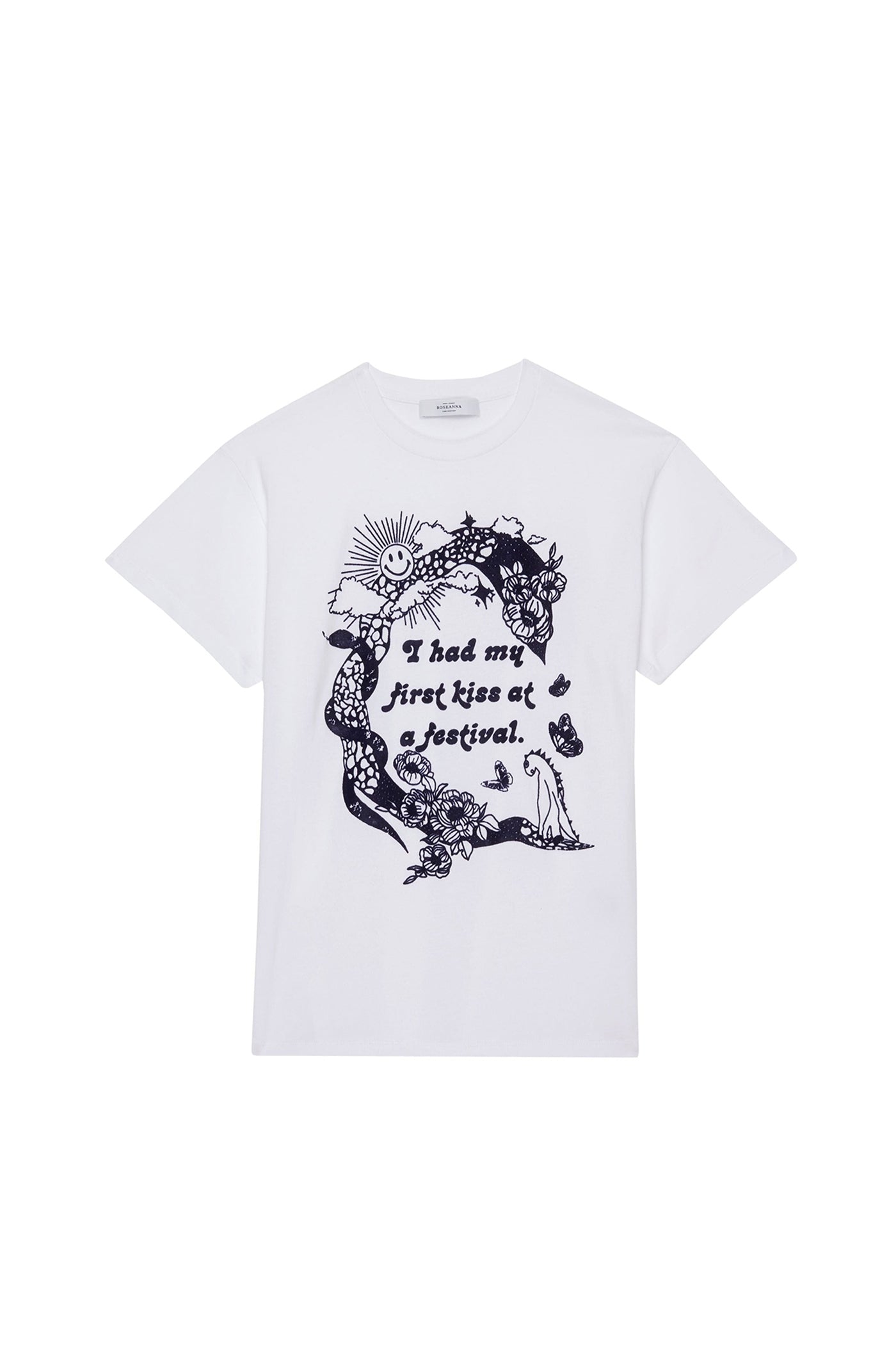T-shirt Welcomekiss floqué - Blanc