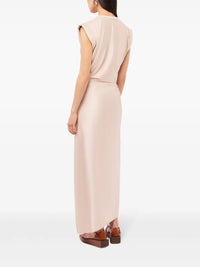 Draped dress with signature piercing - Nude