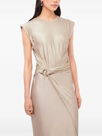 Draped dress with signature piercing - Nude
