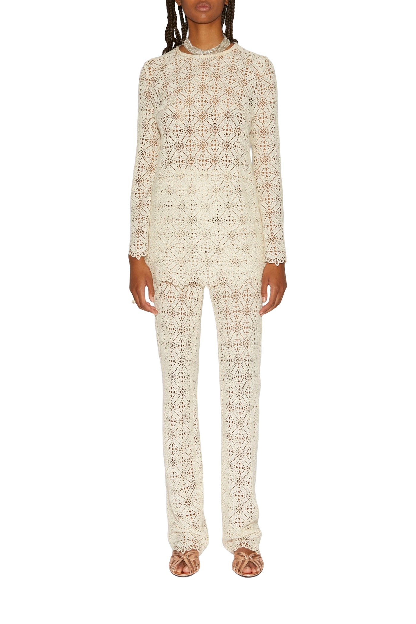 Pantalon King en crochet - Lait