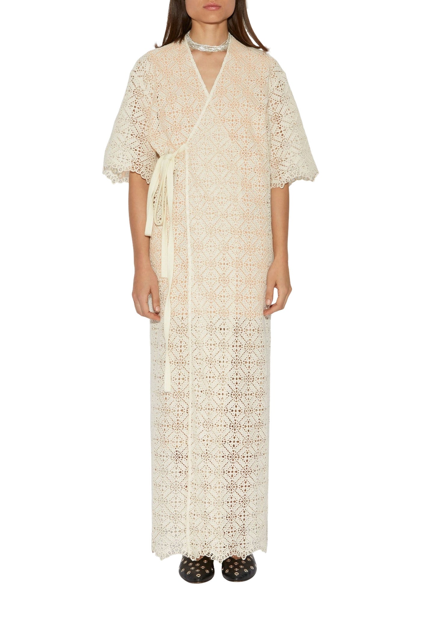 Ornella Crochet maxi dress - Milk