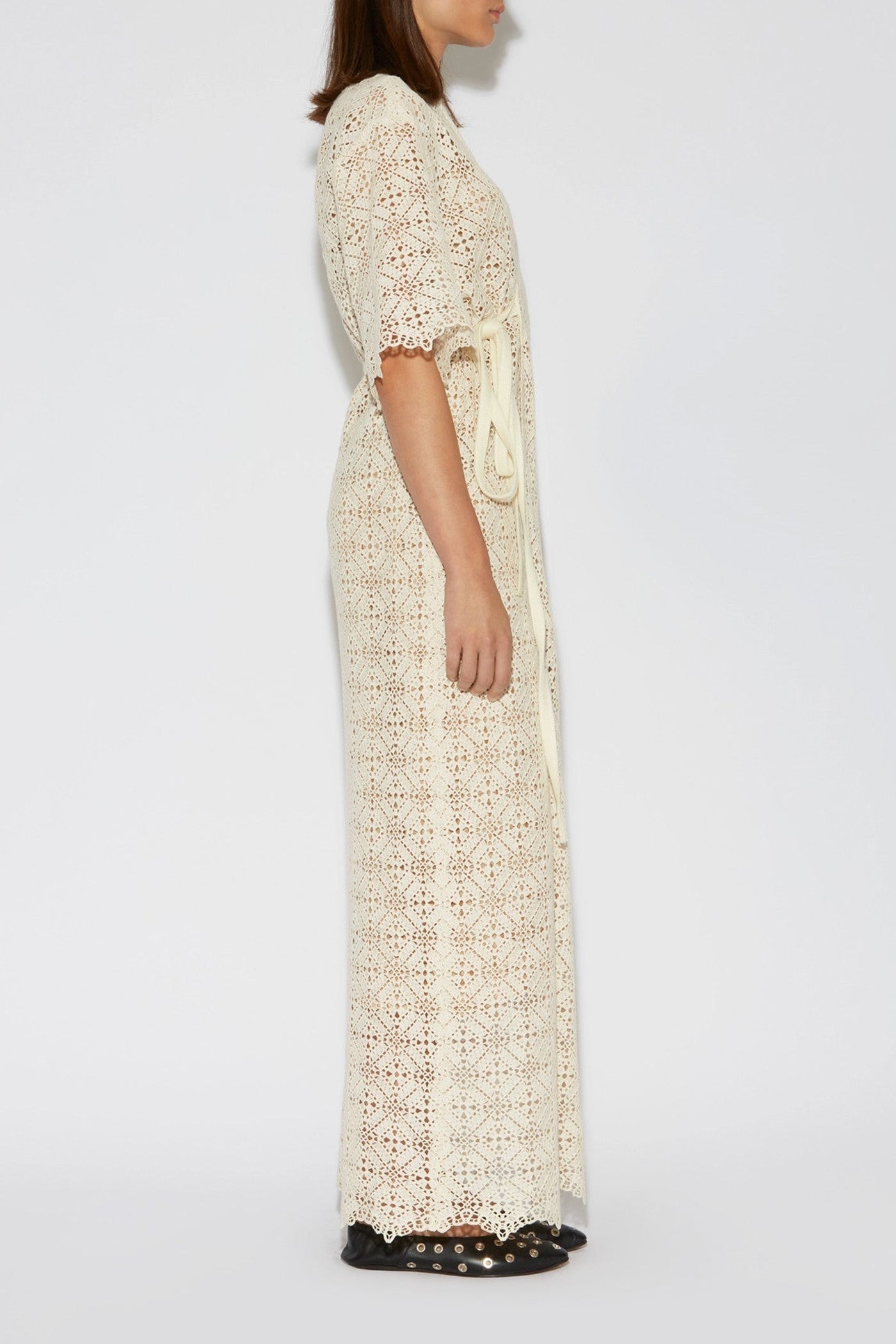 Ornella Crochet maxi dress - Milk