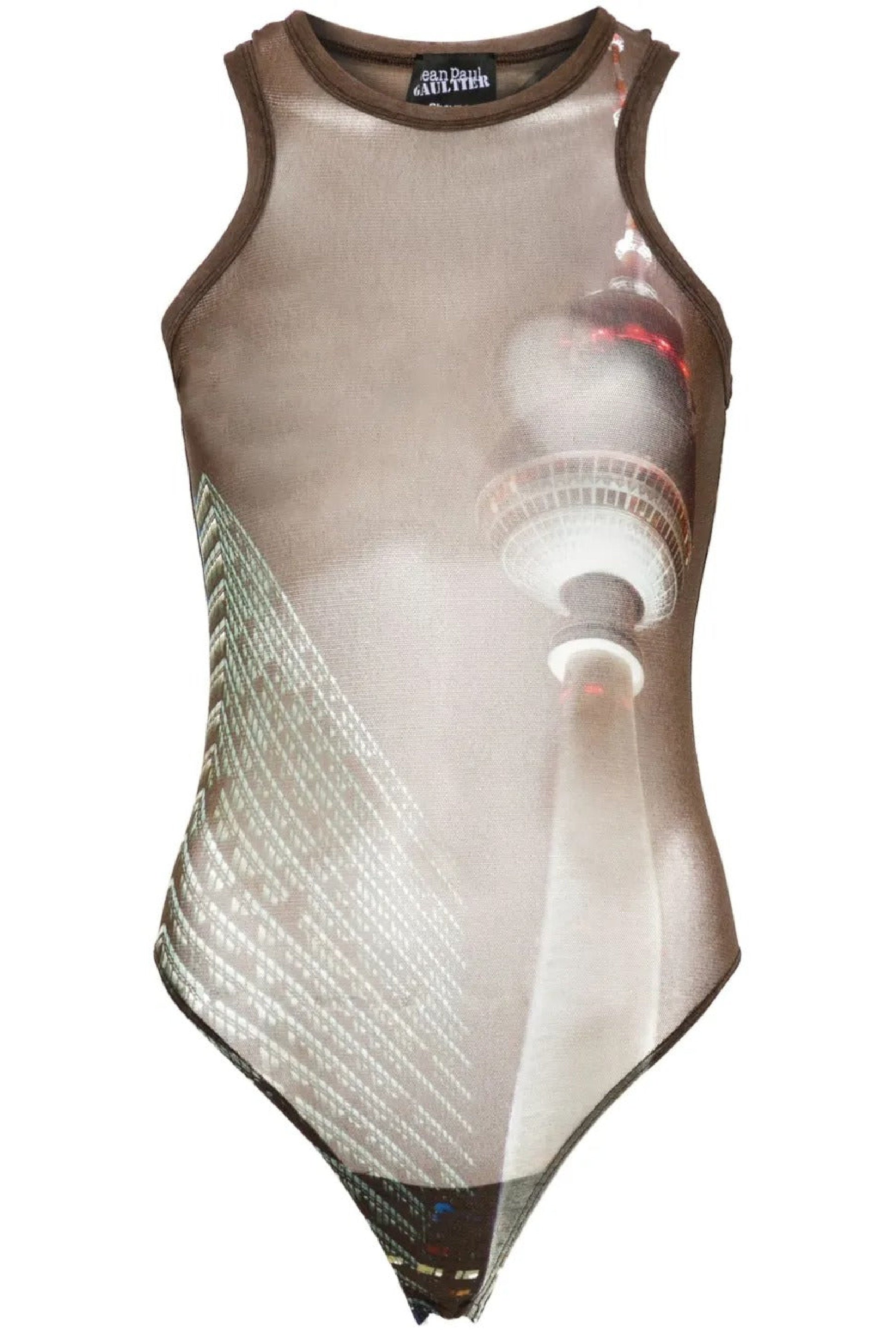 Body JPG x Shayne Oliver imprimé en tulle - Brown & Green & Blue