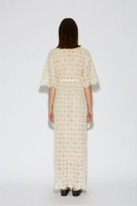 Ornella Crochet maxi dress - Milk