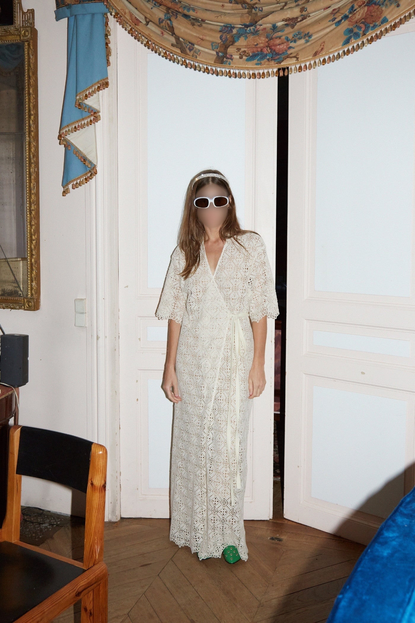 Ornella Crochet maxi dress - Milk