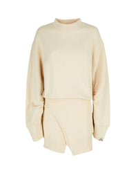 Mini robe en molleton gaufré - Ivory