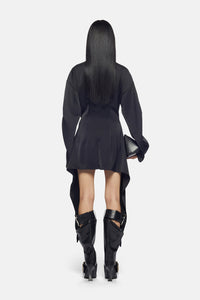 Mini robe Louie en double satin - Black
